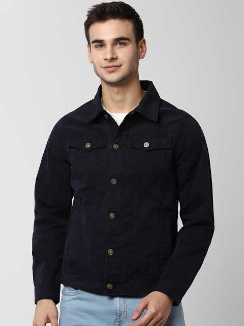 

Peter England Casuals Men Navy Blue Solid Denim Jacket