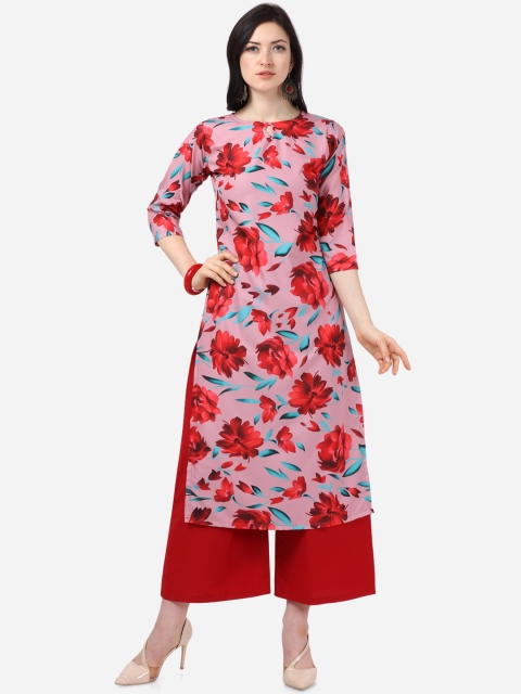 

Florence Women Pink & Red Printed Kurta with Palazzos