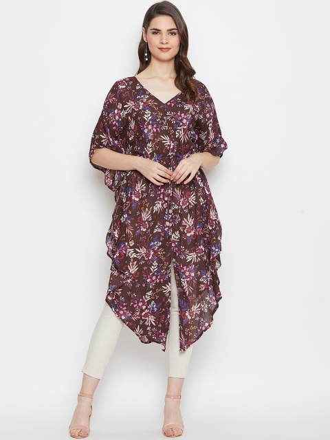

The Kaftan Company Women Brown & Blue Printed Asymmetric Kaftan Kurta