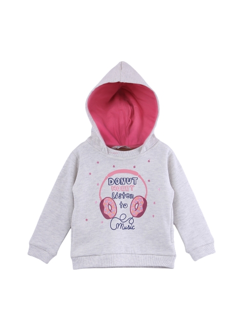 

Beebay Infant Grey & Pink Printed Hooded Sweatshirt