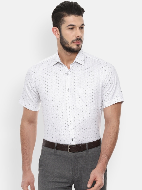 

Van Heusen Men White & Grey Regular Fit Printed Formal Shirt