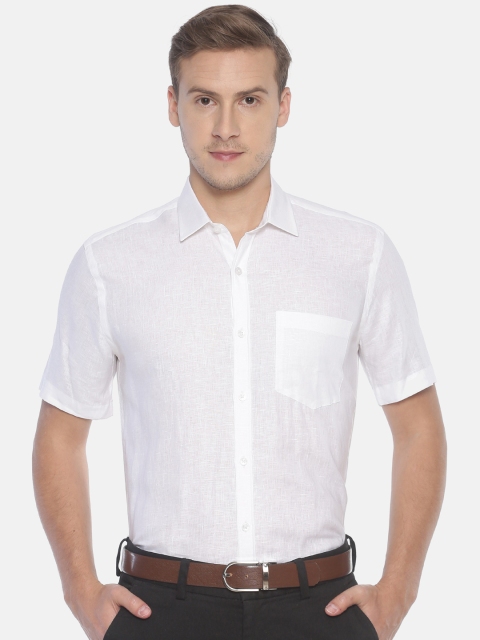 

Linen Club Men White Regular Fit Solid Formal Shirt