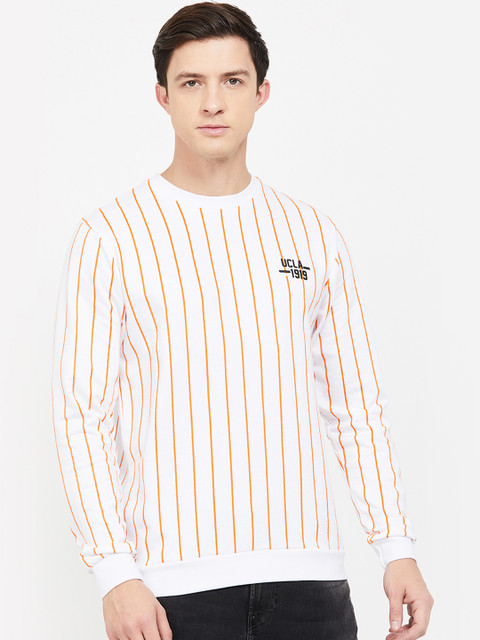 

UCLA Men White & Orange Striped Sweatshirt
