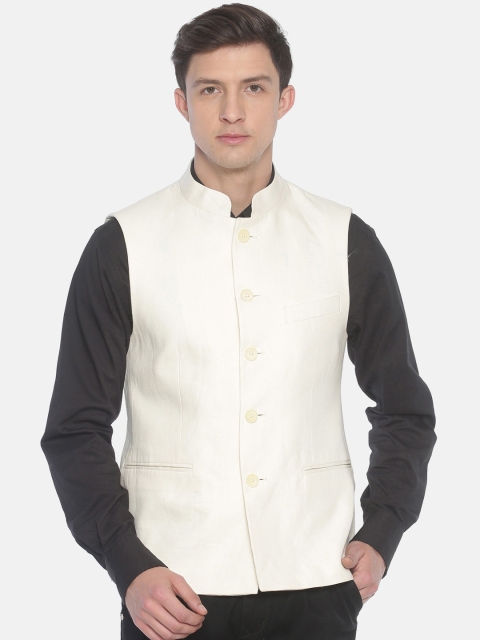 

Linen Club Off-White Linen Nehru Jacket
