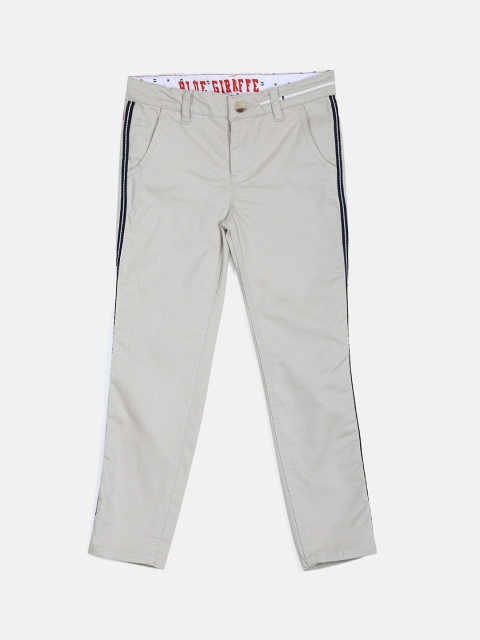 

Blue Giraffe Boys Beige Regular Fit Solid Regular Trousers