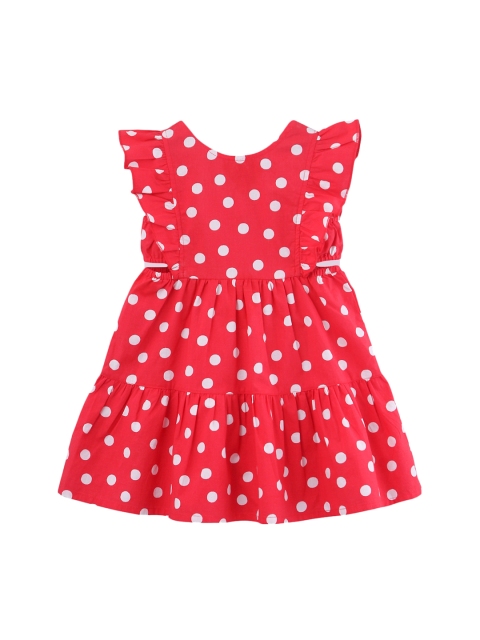

Beebay Girls Red & White Printed Fit and Flare Dress