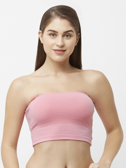 

FashionRack Pink Solid Non-Wired Non Padded Bandeau Bra F2020