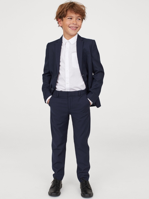 

H&M Boys Navy Blue Solid Suit Trousers