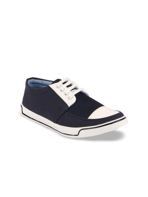 

FAUSTO Women Navy Blue & White Lightweight Colourblocked Sneakers