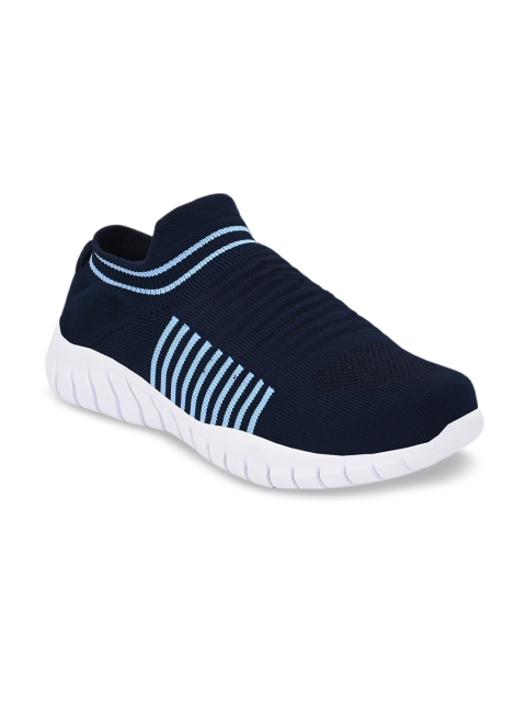 

MENGLER Men Navy Blue Textile Walking Shoes