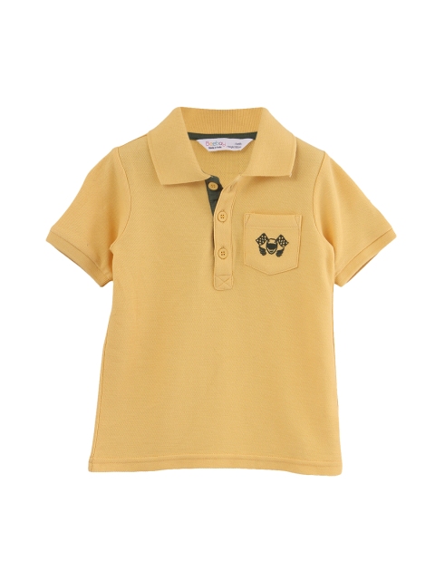 

Beebay Infant Yellow Solid Polo Collar T-shirt