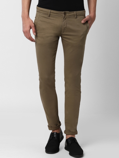 

Peter England Casuals Men Khaki Skinny Fit Solid Regular Trousers