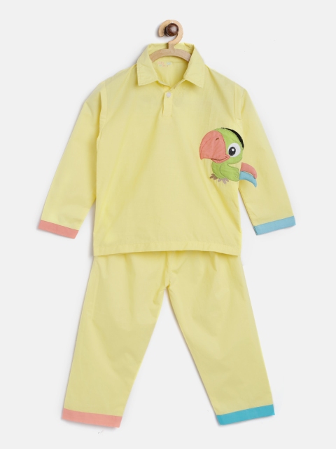

Kids Clan Unisex Yellow Solid Night Suit