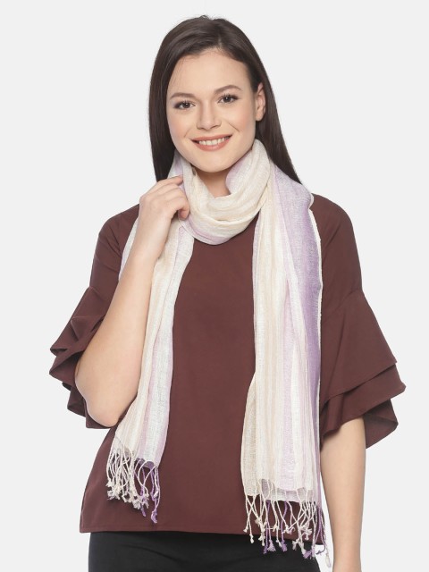

Linen Club Women Grey Striped Stole