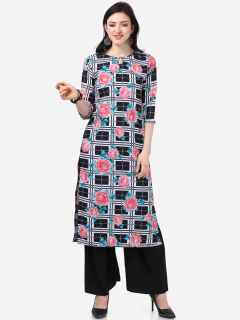 

Florence Women Black & White Printed Kurta with Palazzos