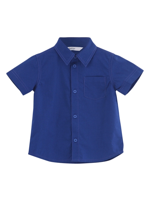 

Beebay Boys Blue Regular Fit Solid Casual Shirt