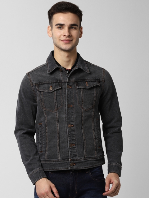 

Peter England Casuals Men Charcoal Grey Solid Denim Jacket