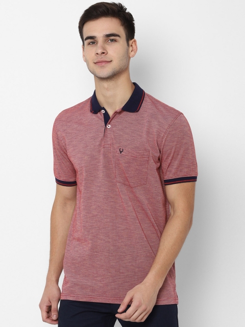 Allen Solly Men Mauve Printed Polo Collar T-shirt