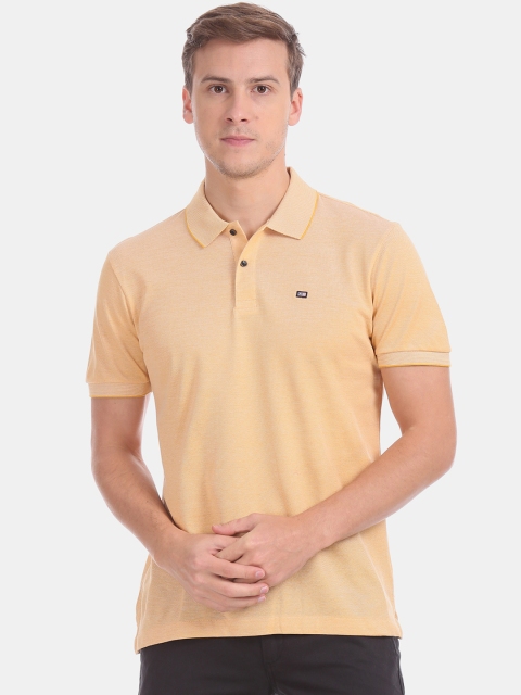 

Arrow Sport Men Beige Solid Polo Collar Pure Cotton T-shirt