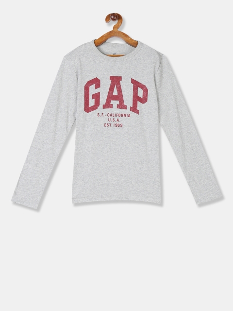 

GAP Boys Grey Printed Round Neck T-shirt