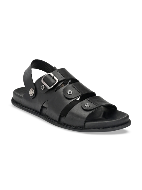 

Hitz Men Black Leather Sandals