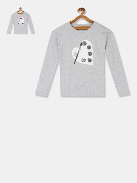 

GAP Girls Grey Flippy Sequin Round Neck T-shirt