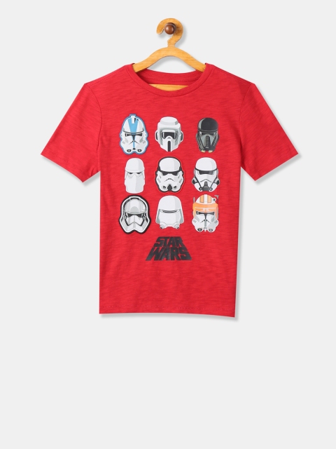 

GAP Boys Red Star Wars Printed Round Neck T-shirt