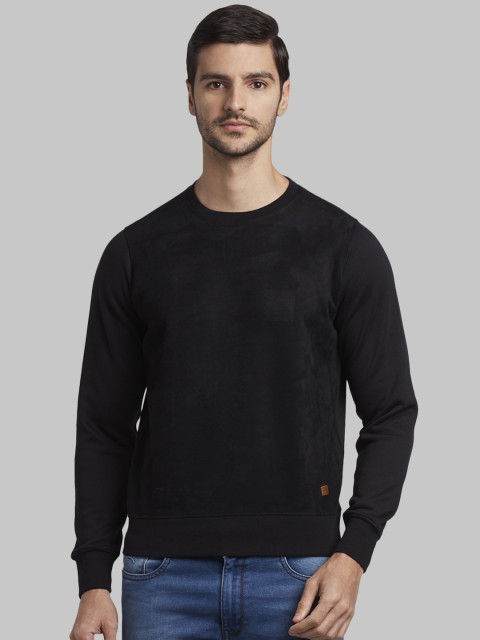 

Parx Men Black Solid Sweatshirt
