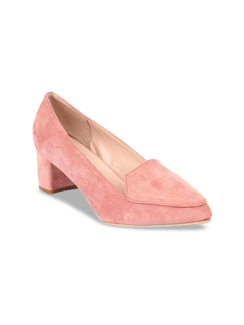 

Sherrif Shoes Women Pink Solid Suede Pumps