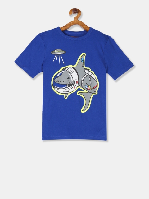 

GAP Boys Blue Printed Round Neck T-shirt
