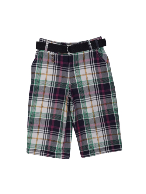 

Noddy Boys Navy Blue & White Checked Regular Fit Regular Shorts