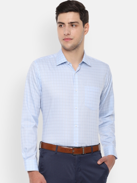 

Van Heusen Men Blue Regular Fit Checked Formal Shirt