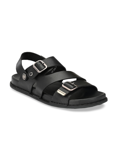 

Hitz Men Black Leather Sandals