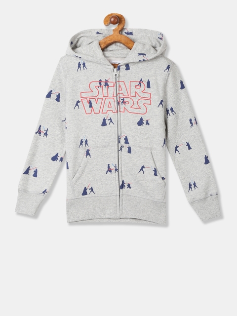 

GAP Boys Grey Printed Hooded Sweatshirt
