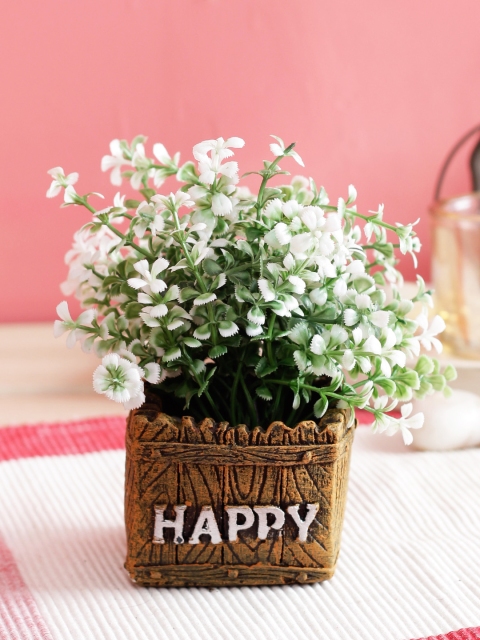 

PolliNation White Set of 2 Artificial Bonsai With Brown Pot