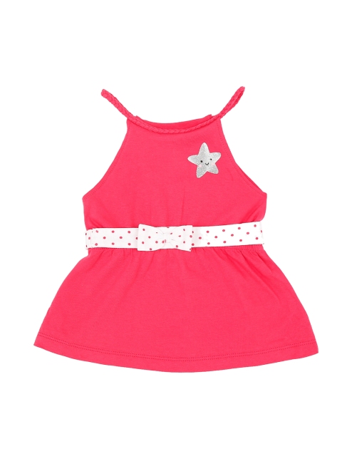 

Pantaloons Baby Girls Pink Solid Blouson Dress