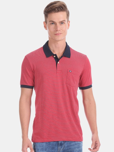 

Arrow Sport Men Red Striped Polo Collar T-shirt