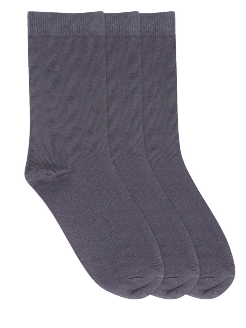 

Mustang Kids Pack of 3 Grey Solid Calf-Length Socks
