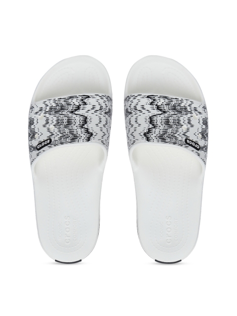 

Crocs Women White & Black Printed Sliders