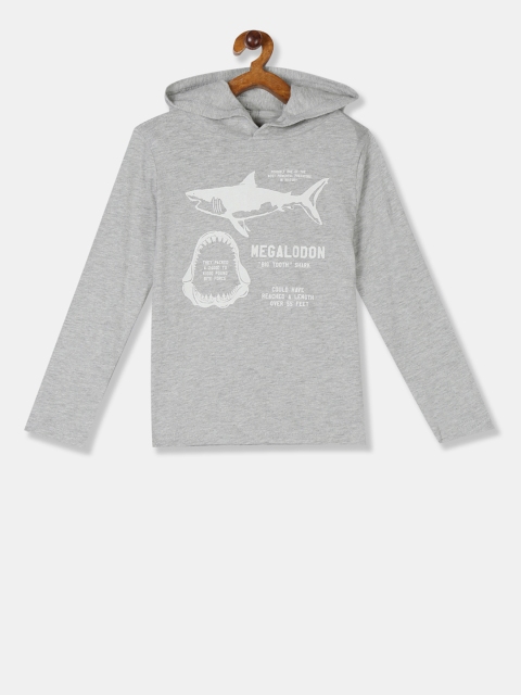 

GAP Boys Grey Printed Hood T-shirt