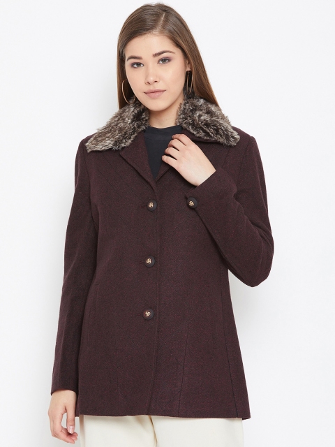 

Spirit Women Burgundy Solid Single-Breasted Casual Blazer
