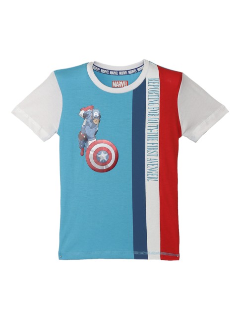 

Kids Ville Captain America featured Blue Tshirt for Boys