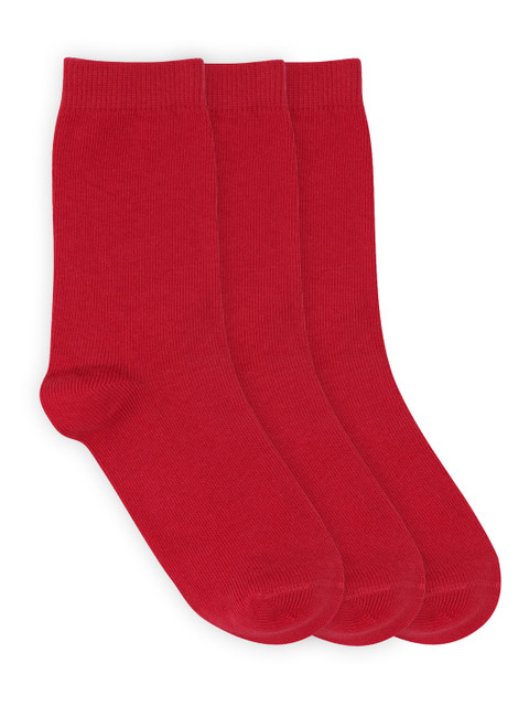 

Mustang Kids Pack of 3 Red Solid Calf-Length Socks