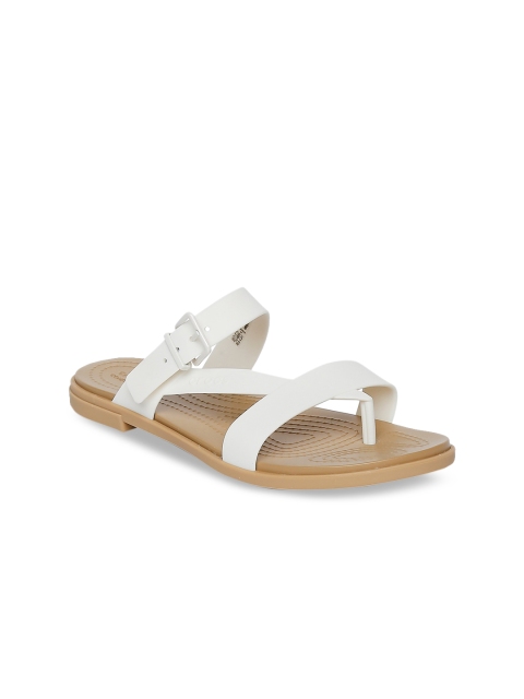 

Crocs Women White Tulum Solid Open Toe Flats