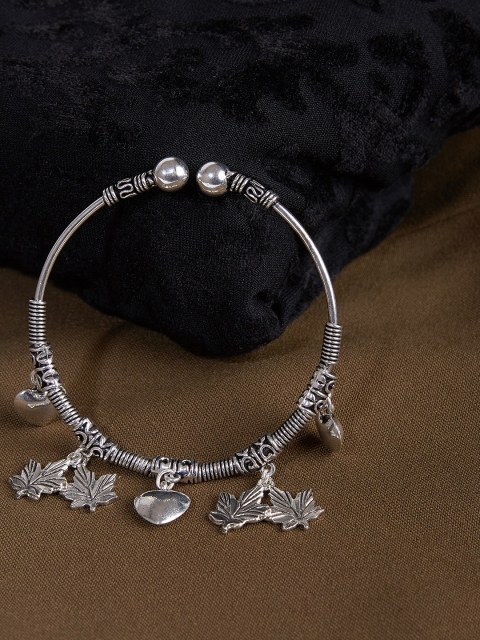

ZeroKaata Silver-Plated Oxidised Charm Bracelet