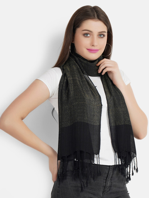 

Aditi Wasan Women Black Woven Design Stole