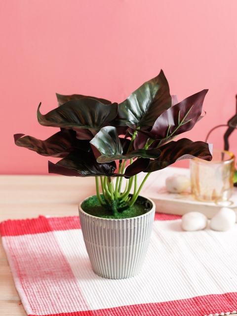 

PolliNation Brown Green Set of 2 Artificial Bonsai With Grey Fiber Pot