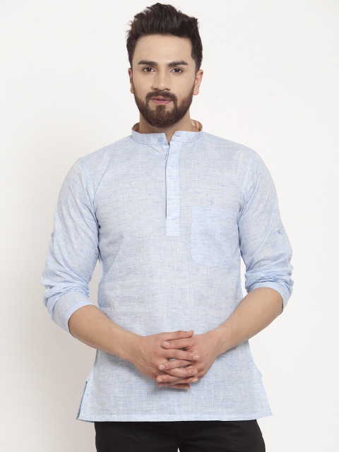 

KLOTTHE Men Blue Solid Straight Kurta
