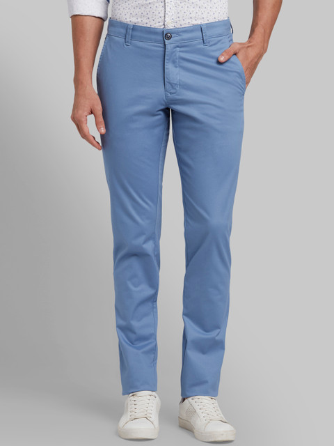 

Parx Men Blue Tapered Fit Solid Regular Trousers