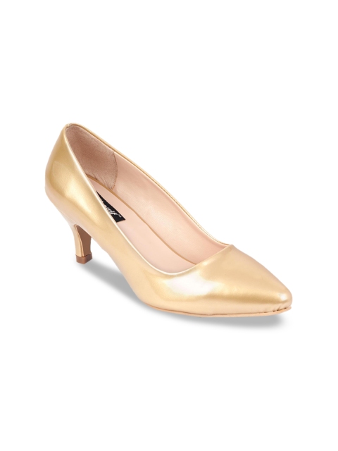 

Sherrif Shoes Women Gold-Toned Solid Pumps